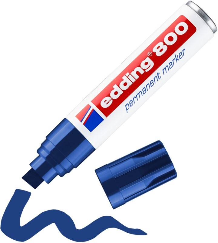 edding 800 Permanentmarker Extra Breit Keilspitze 4 - 12 mm Blau Nachfüllbar Wasserbeständig