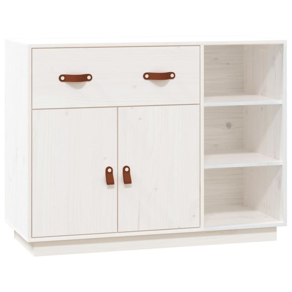 vidaXL Anrichte Sideboard Weiß 98,5x40x75 cm Massivholz Kiefer