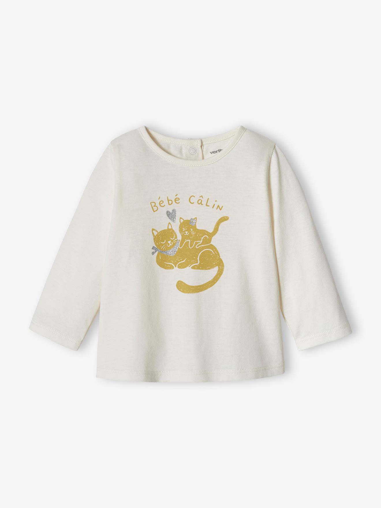 Lot de 2 T-shirts basics bébé manches longues écru