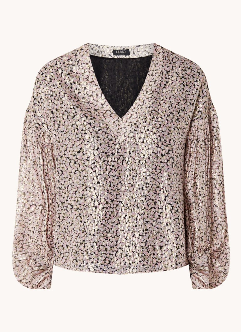 Túnica Liu Jo com estampa floral e lurex