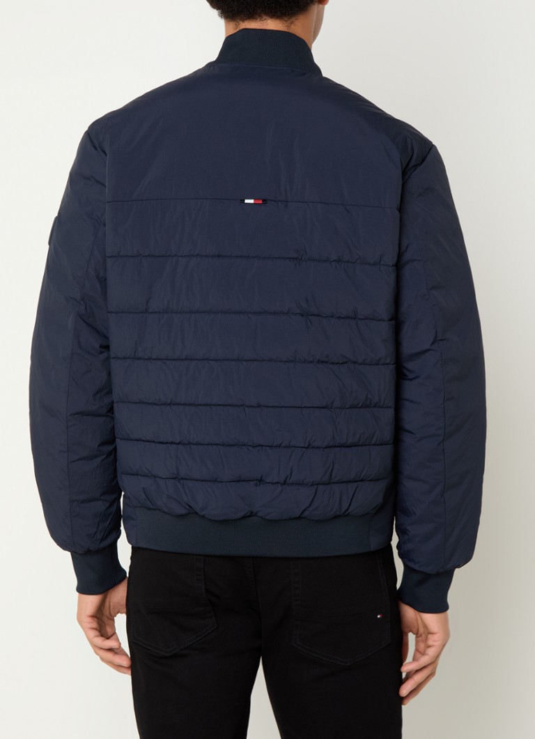 Jachetă bomber matlasată Tommy Hilfiger cu buzunare cu fermoar și logo