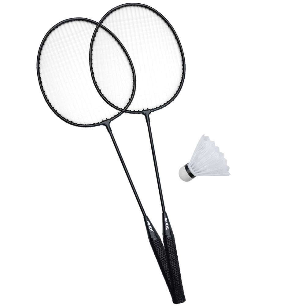 JELEX United Badmintonschläger mit Federball 2er-Set schwarz