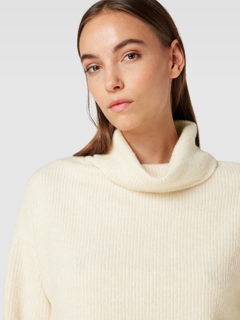 Pullover mit Rollkragen und 3/4-Arm Modell 'Tamie' in offwhite