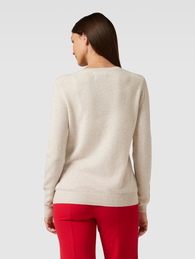 Strickjacke aus Kaschmir mit Knopfleiste in beige meliert