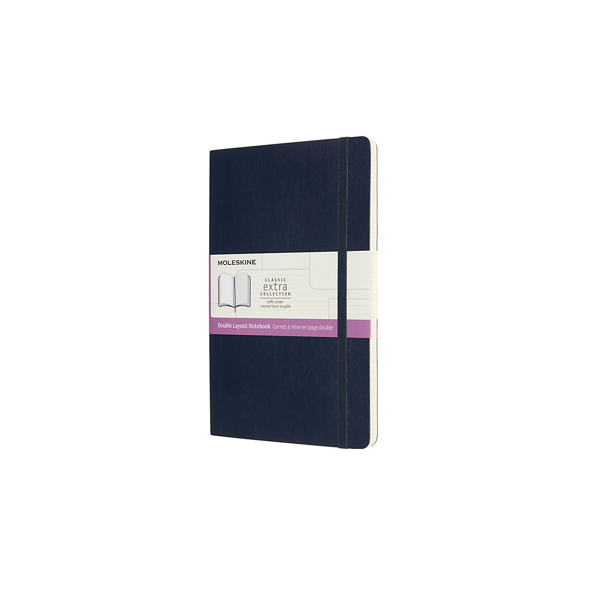 Moleskine Notizbuch - Doppelte Lineatur, Large/A5, Liniert-Blanko, Saphir