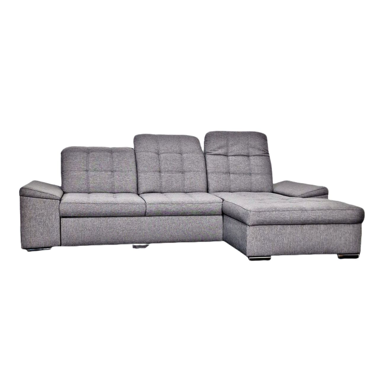 Möbel Punkt Ecksofa New York Bett Bettkasten Grau Anthrazit Ottomane Rechts