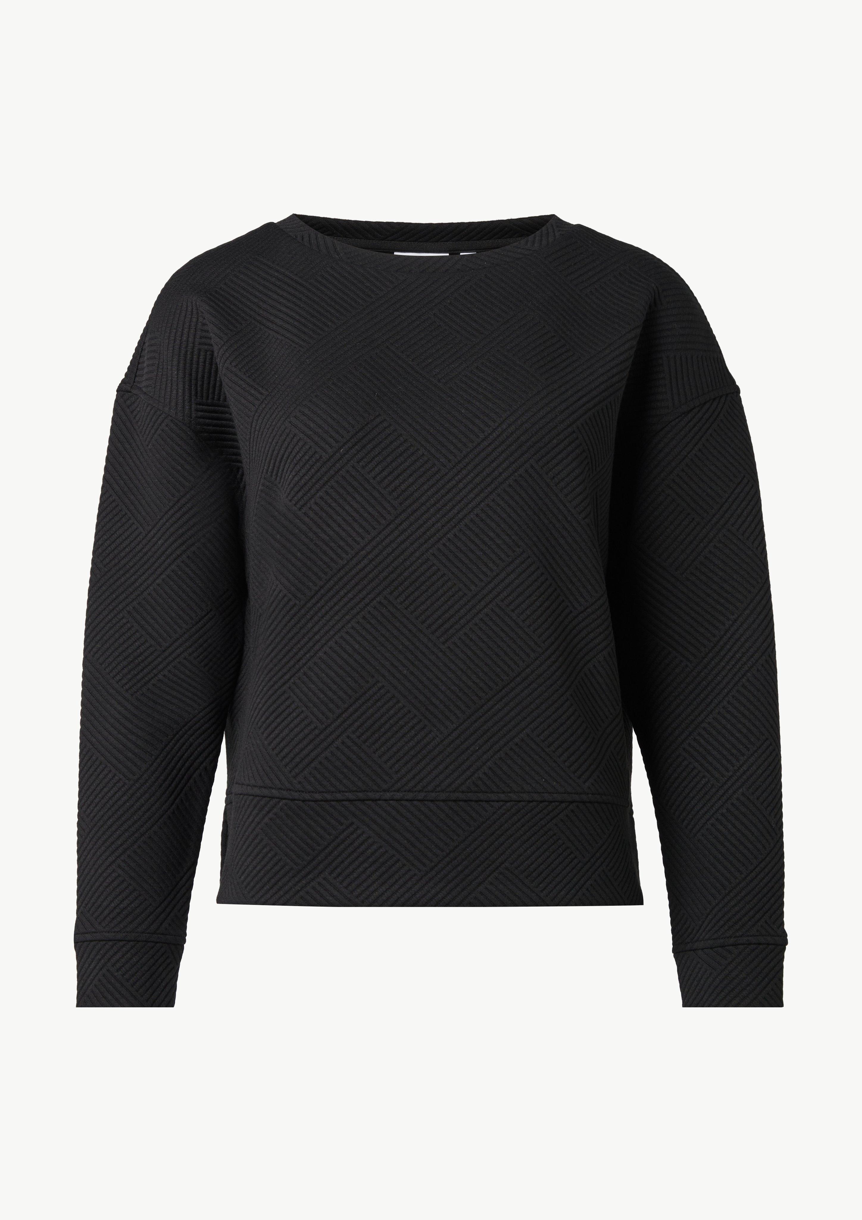 Feines Sweatshirt in Jacquard Jersey - schwarz