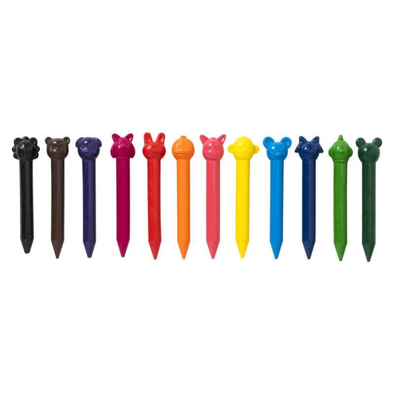 12 crayons de cire animaux Oxybul