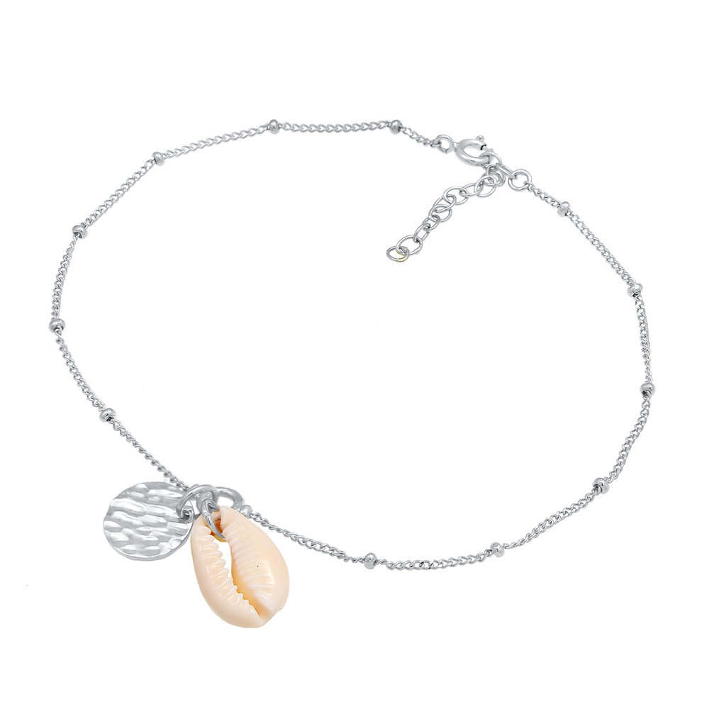 Elli Elli Bracelet de Cheville Cercle Coquillage Kauri Maritime Ajustable Bracelet de  Bijoux