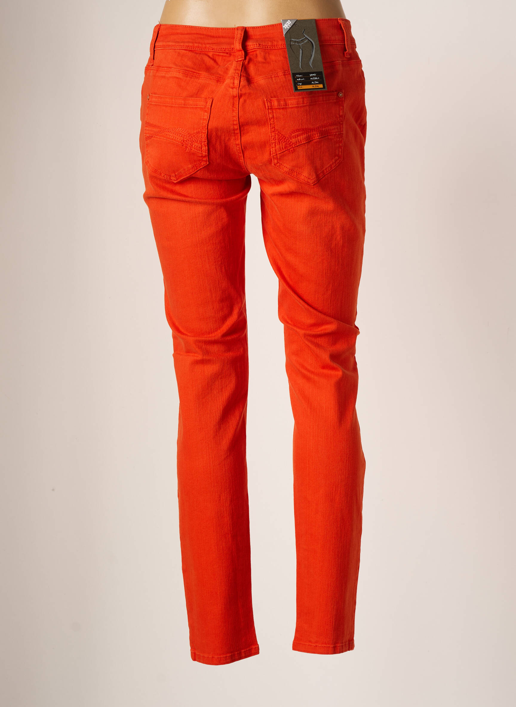 Street One Jeans Coupe Slim Femme couleur orange