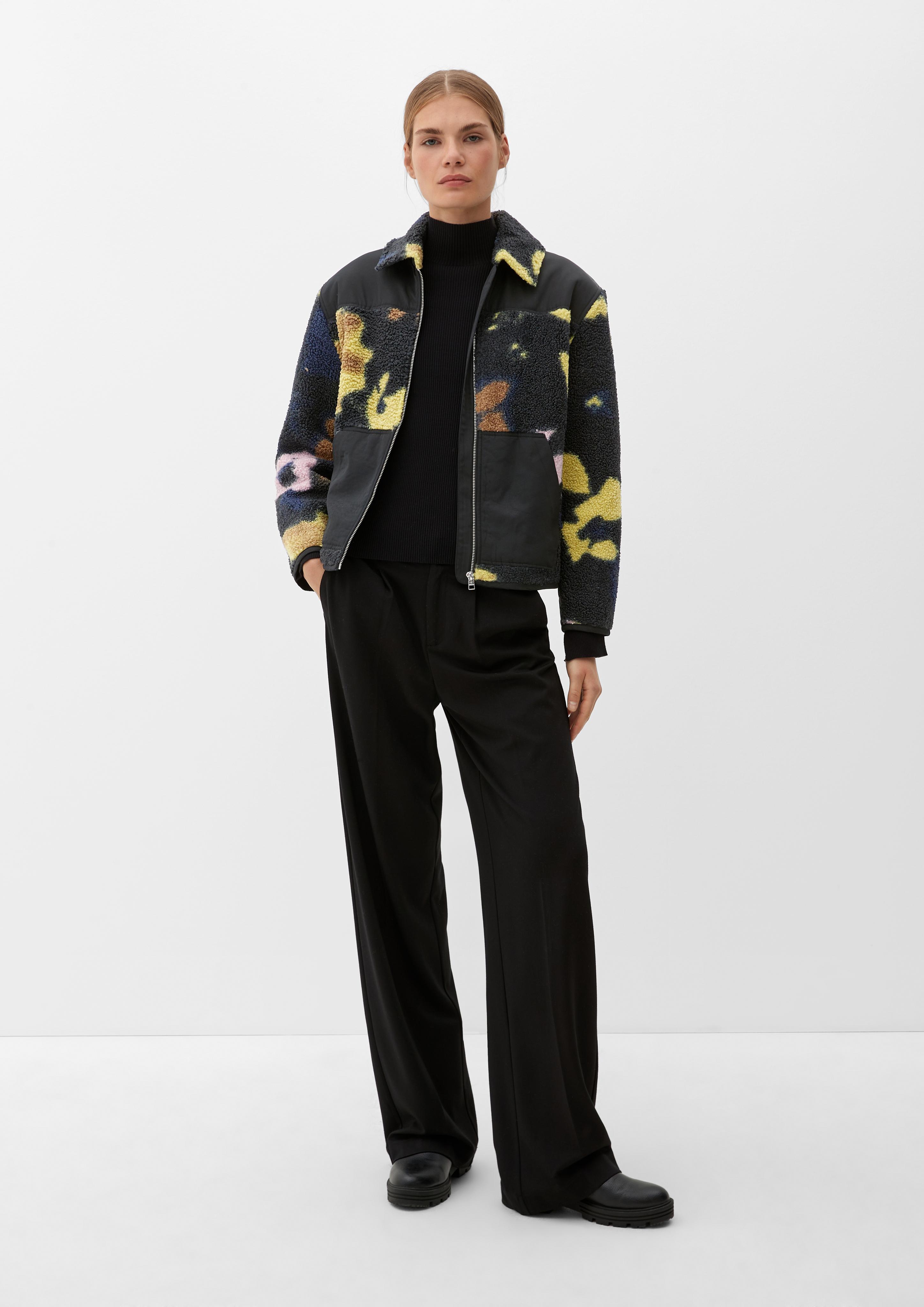 Teddyfell-Jacke mit Allover-Print  2121339-99A4