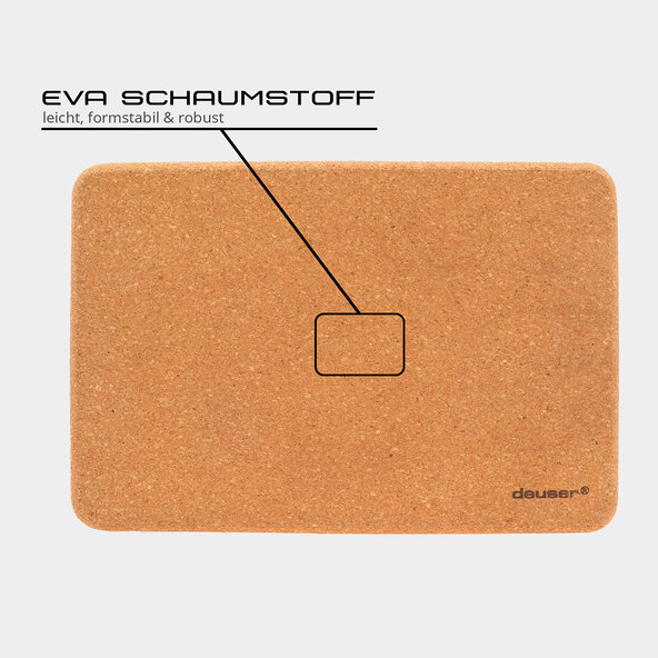 Kork-Yoga-Set Premium, 3-tlg.