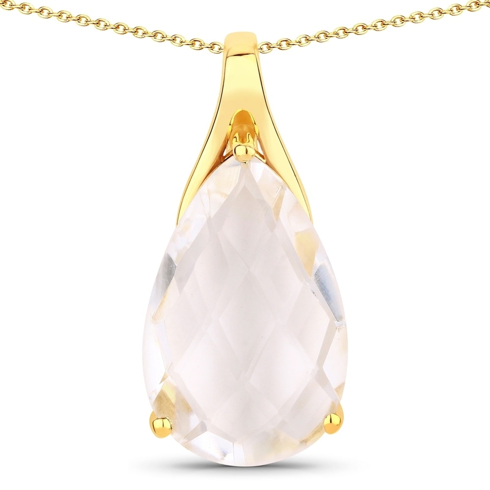 Rafaela Donata Chaîne Argent sterling Cristal de quartz en Or jaune Bijoux