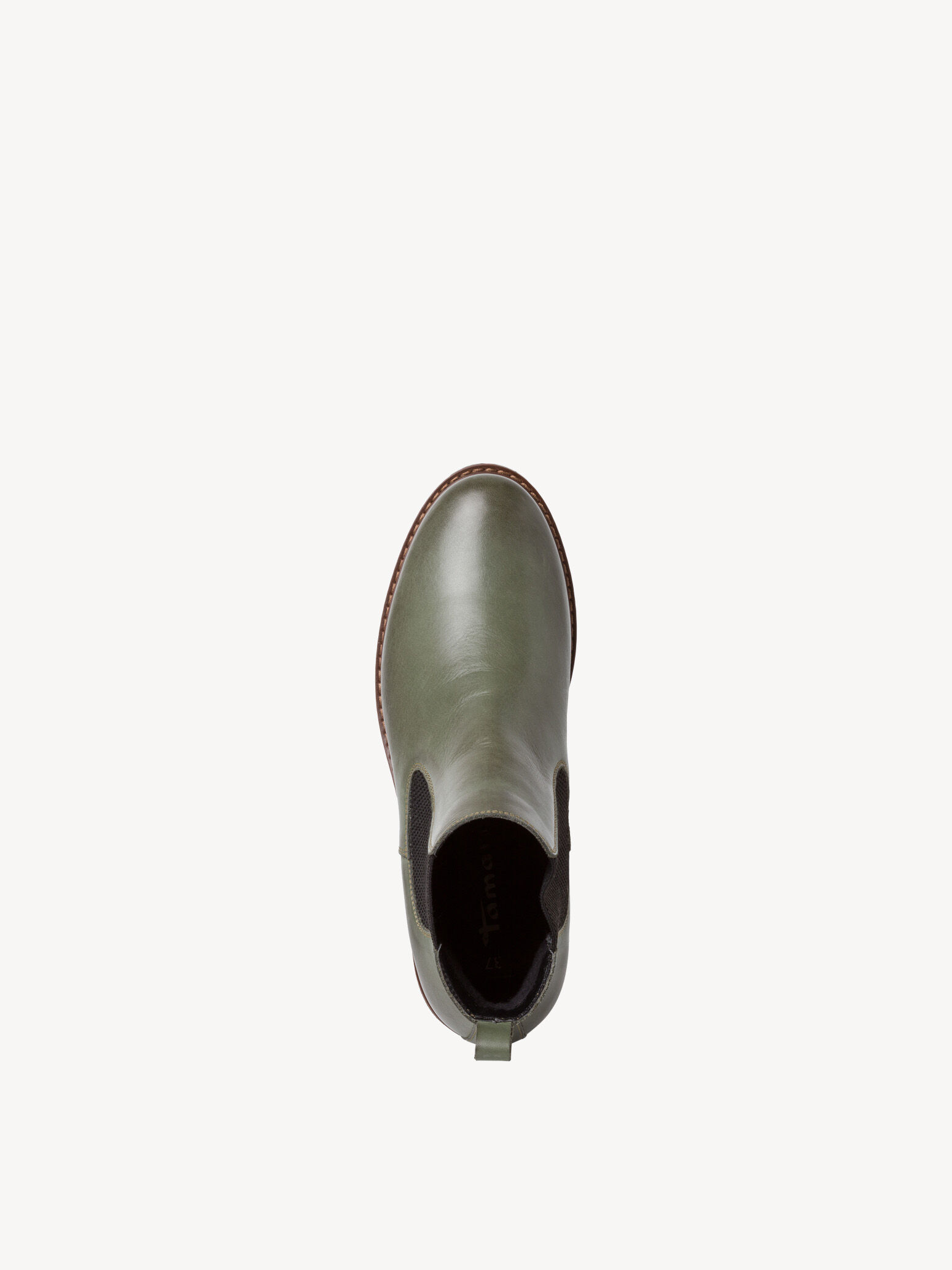 Bottine Chelsea en cuir - kaki