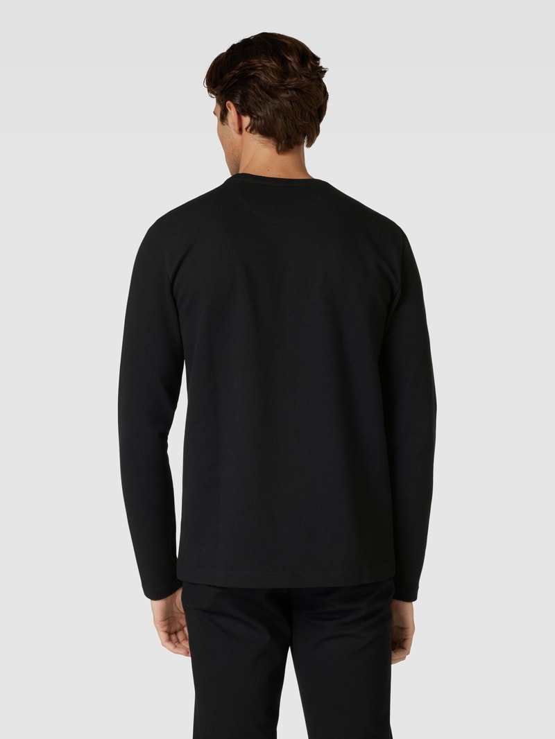 Longsleeve mit Waffelstruktur in schwarz