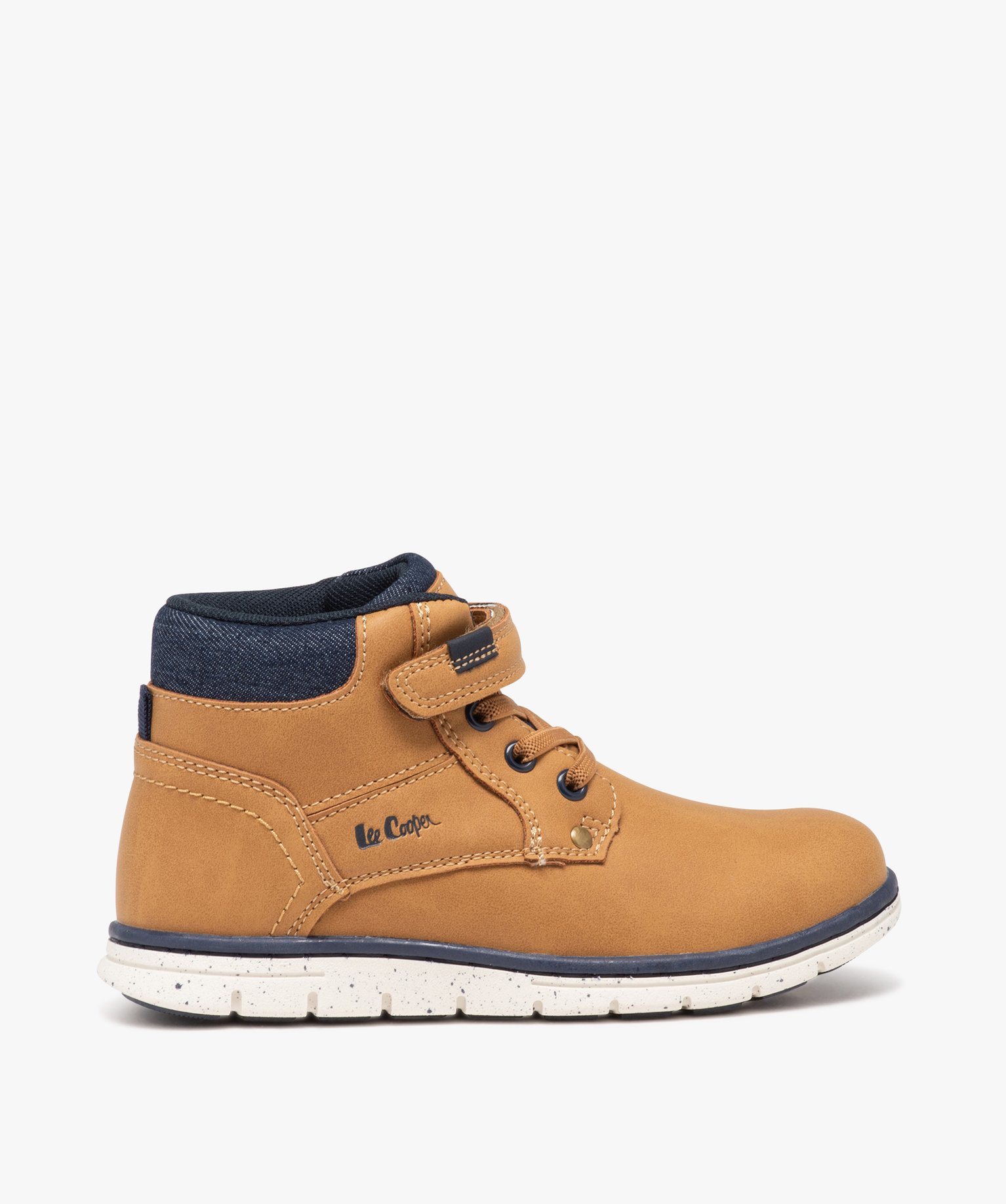 Boots Garçon unies à col denim et à scratch - Lee Cooper camel | GEMO