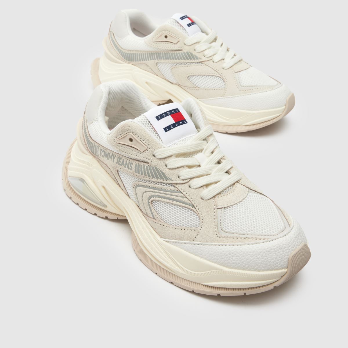 Tommy Jeans – Retro löparskor i benvita flerfärgade