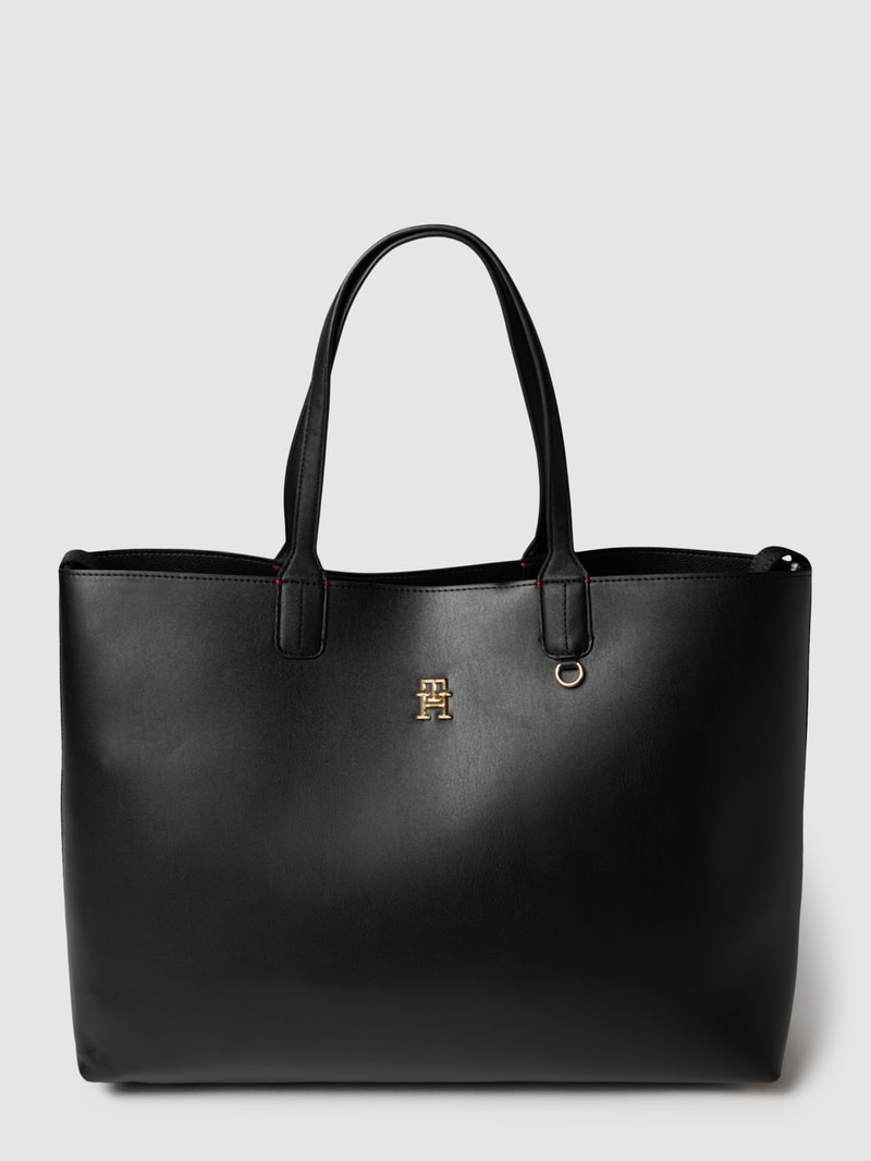Shopper mit Label-Applikation Modell 'ICONIC' in schwarz