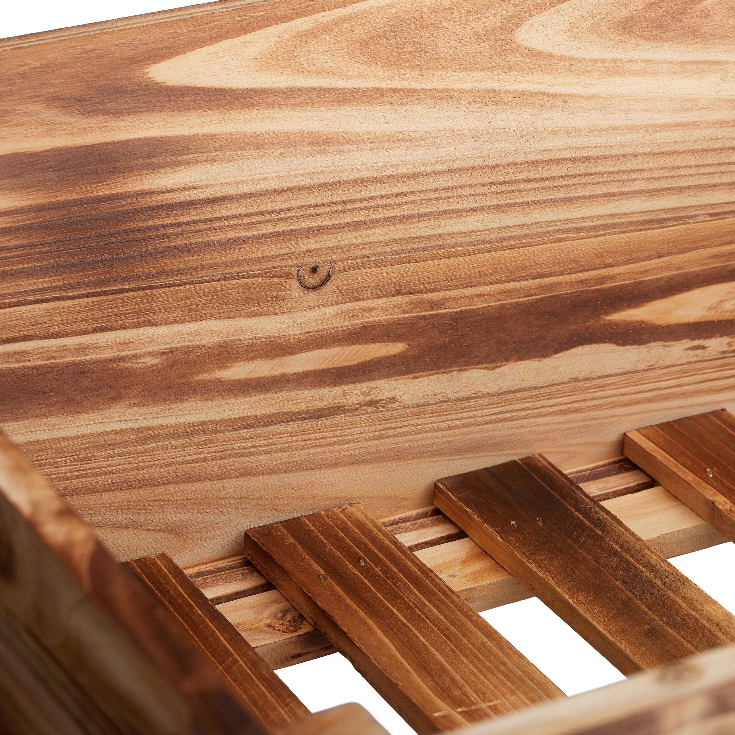 relaxdays Hochbeet Hochbeet Holz geflammt