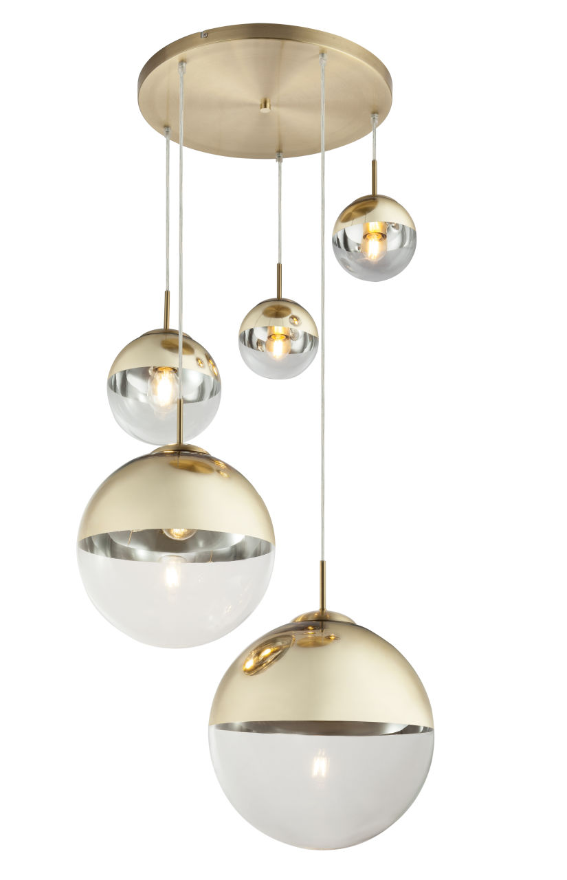Globo Lighting - VARUS - Hängeleuchte Metall goldfarben, 3x E27