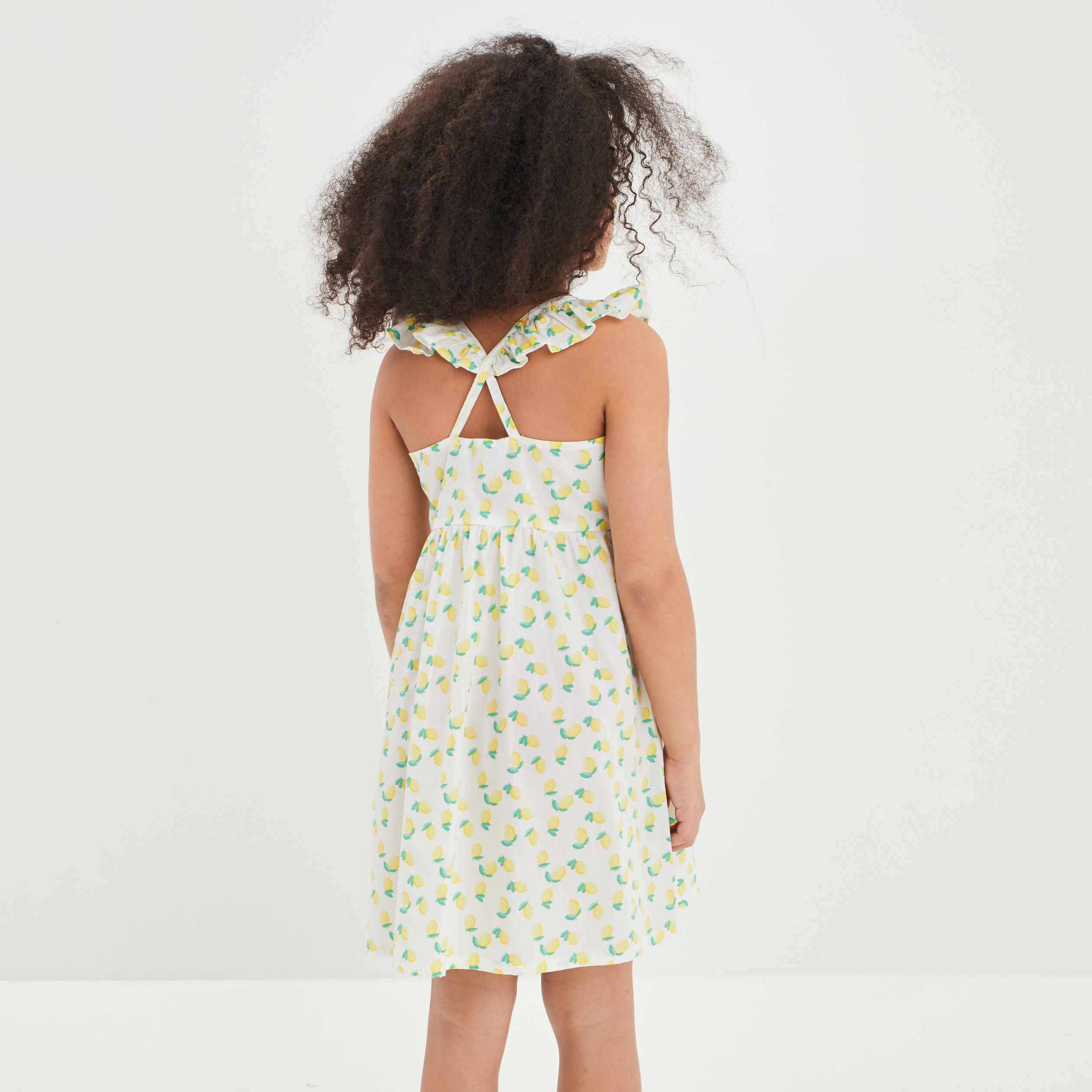Robe évasée à bretelles croisées blanc fille | La Halle