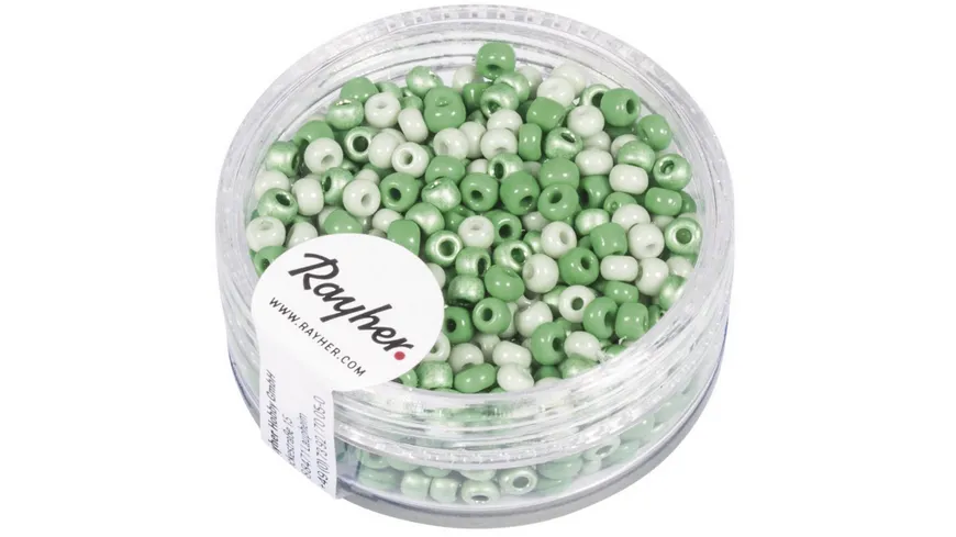 rayher Rocailles perlmutt 2,6mm ø Grün-Töne 17 g