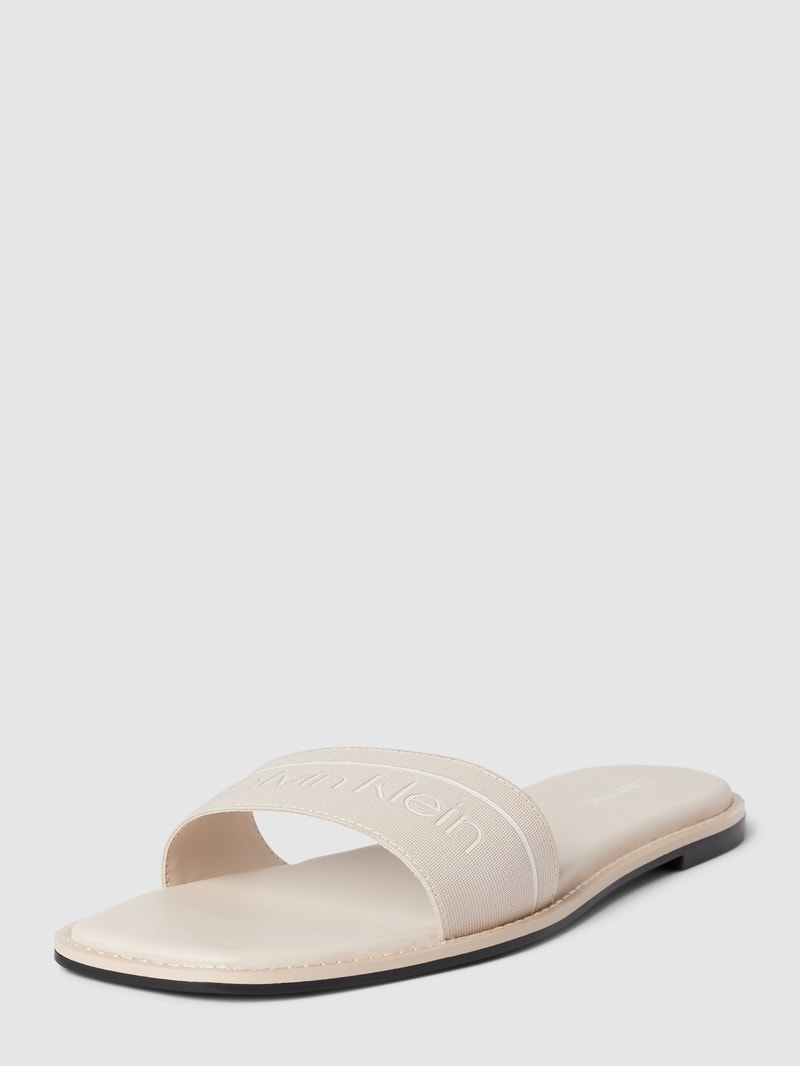 Slides mit Label-Details Modell 'SQUARED' in sand