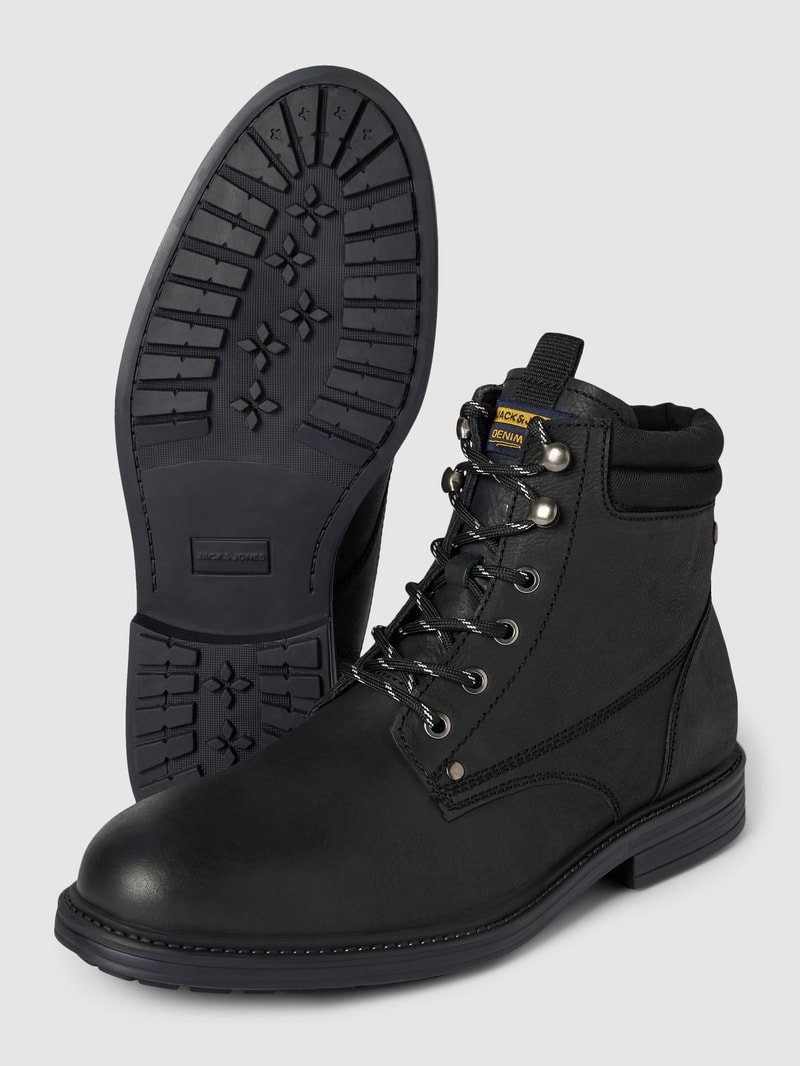 Boots aus Leder in schwarz