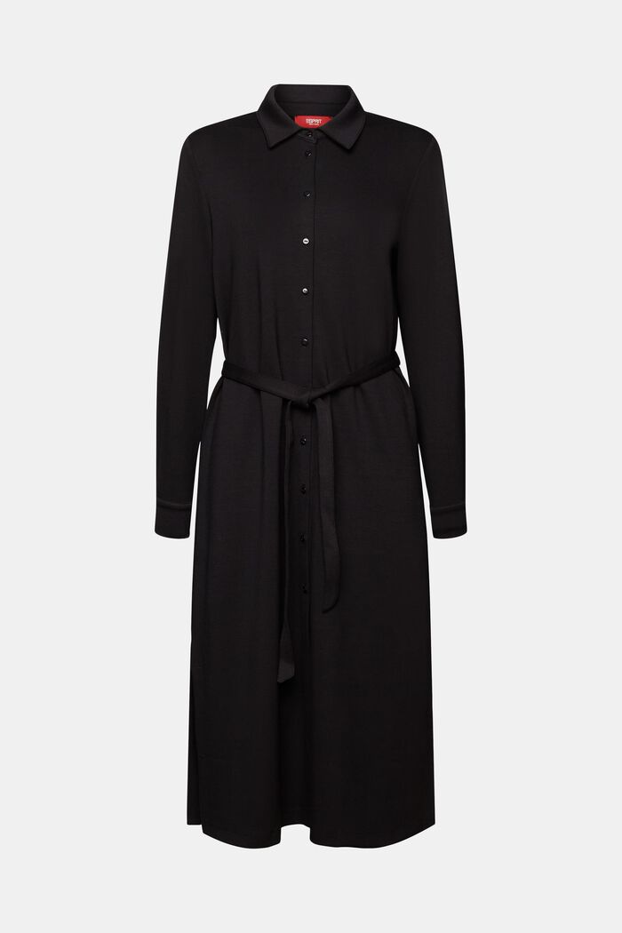Hemdblusenkleid aus Jersey mit Gürtel