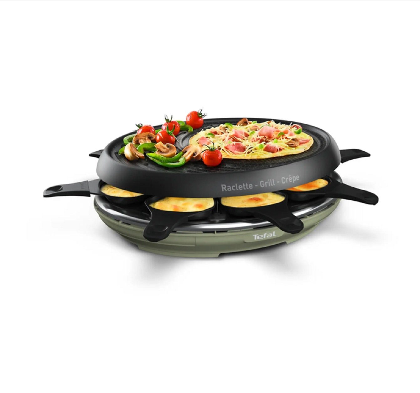 Tefal Raclette Raclette max 8 personen Tischgrill Elektro Grill Grillplatte Backfeld, 8 Raclettepfännchen, 1200 W, Silvester, Weihnachten, Raklett, 4 Personen, 2 Personen, 6 Personen