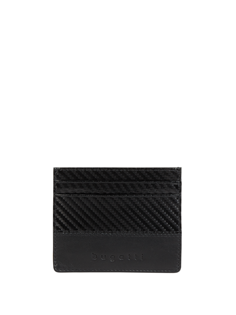 Kartenetui aus Leder Modell 'Comet' - RFID-blocking in schwarz