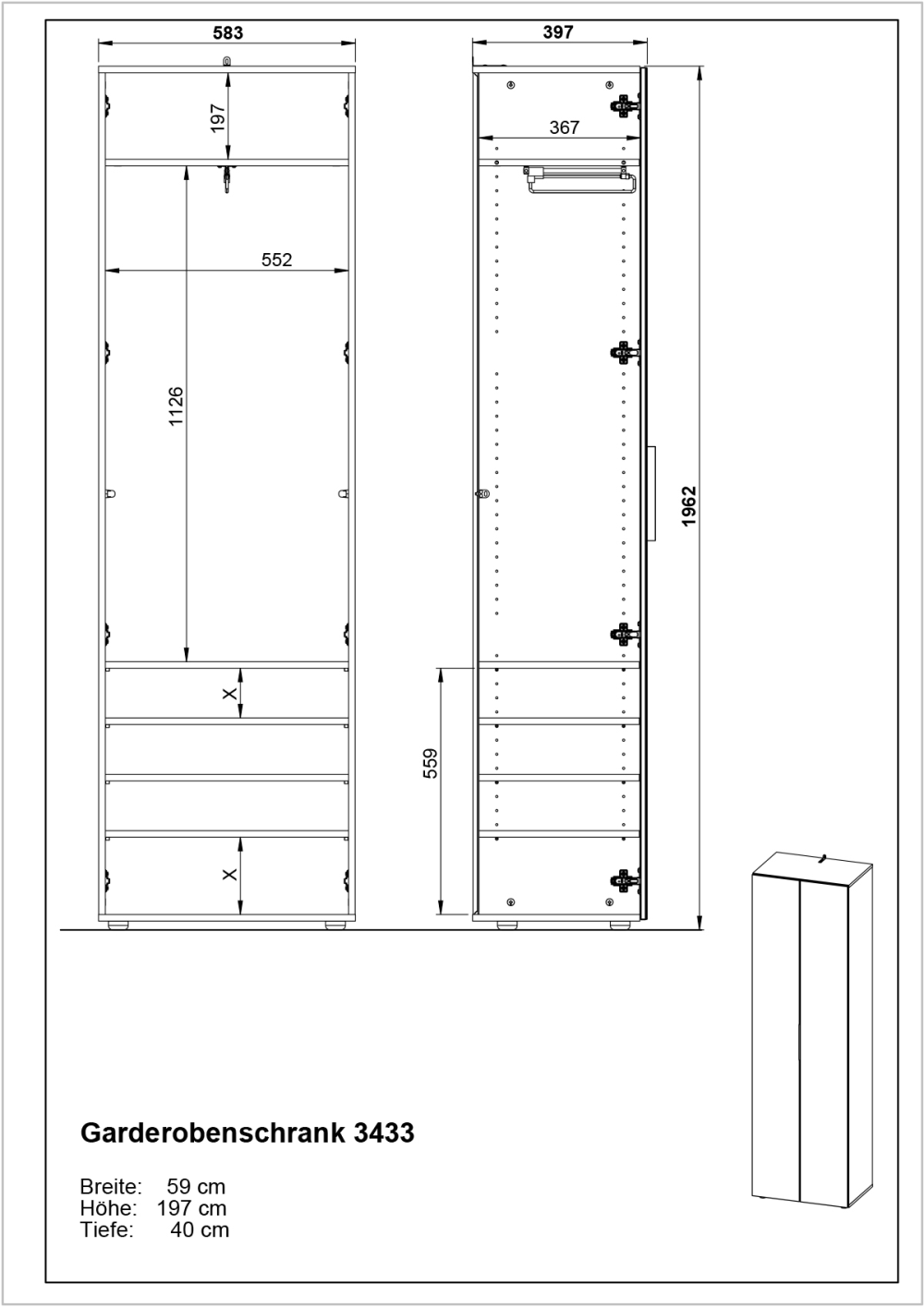 Garderobenschrank Genova