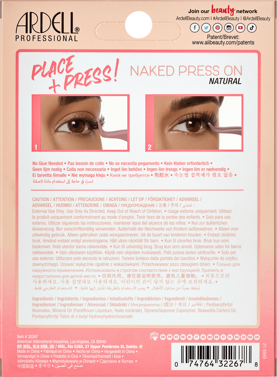 Künstliche Wimpern Set Naked Press On Natural, 1 St