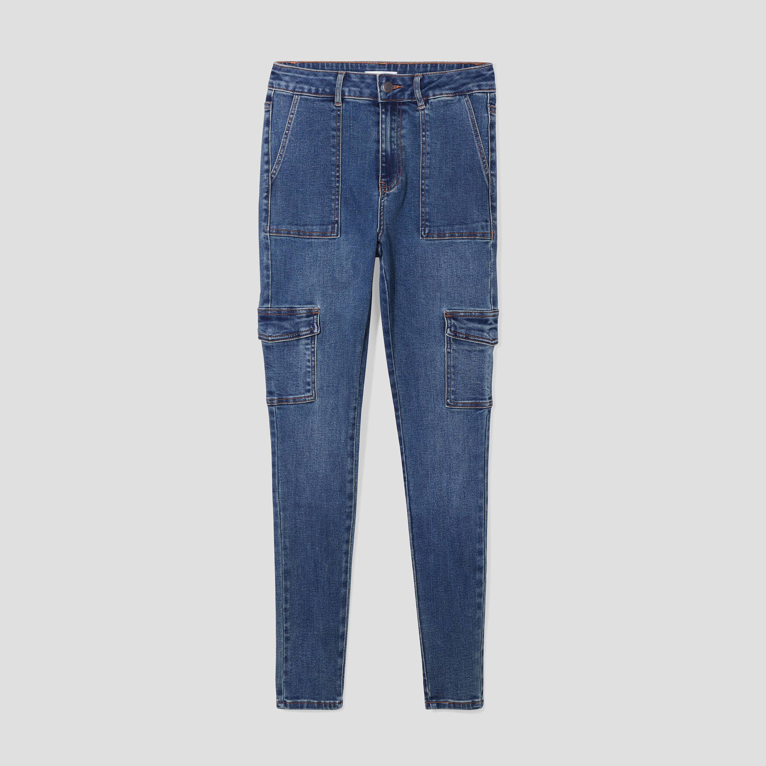 Jeans skinny poches cargo denim stone femme | Cache Cache