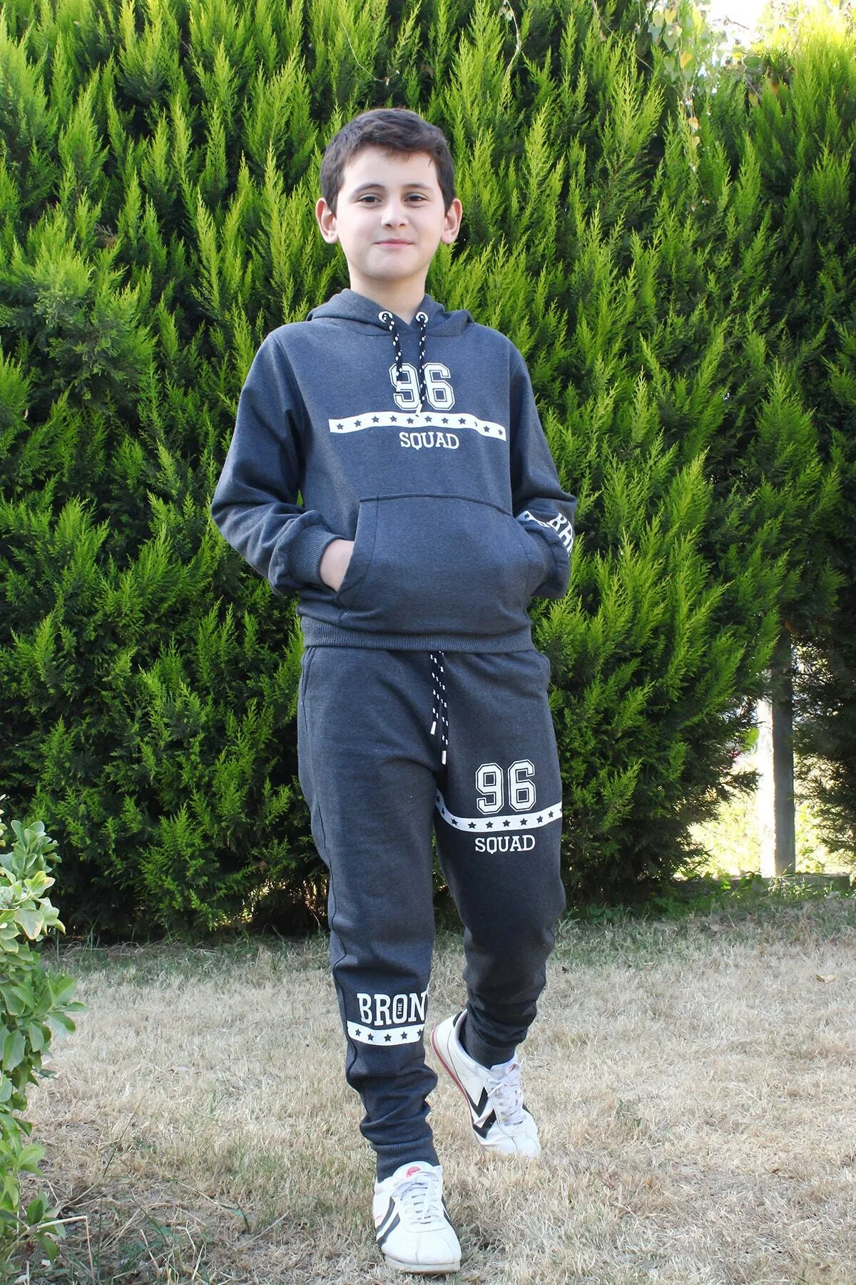FYK KİDS  96 Jungen-Trainingsanzug-Set mit Kapuze und Kängurutasche und Kapuze