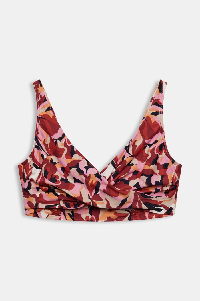 Unwattiertes Bügel-Bikinitop mit Blumenprint