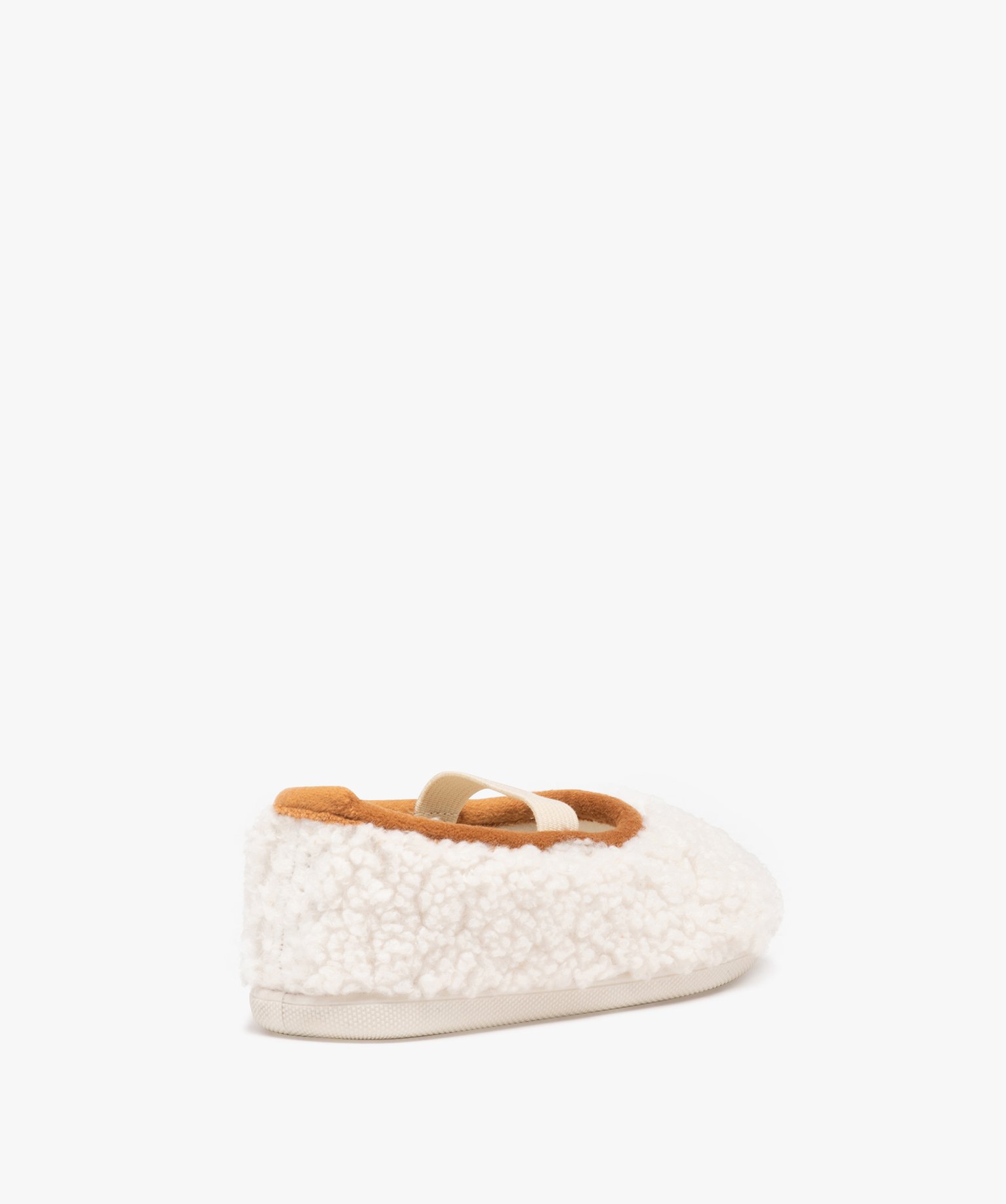 Chaussons fille ballerines fourrées dessus en Sherpa beige | GEMO