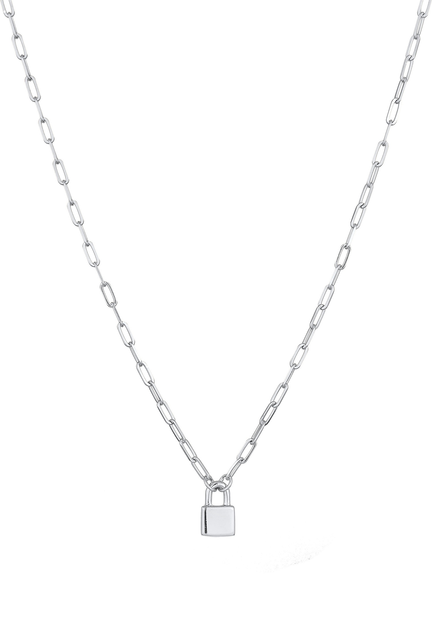 Elli PREMIUM Women's Symbol Link Lock in Rhodium-Plated 925 Sterling Silver