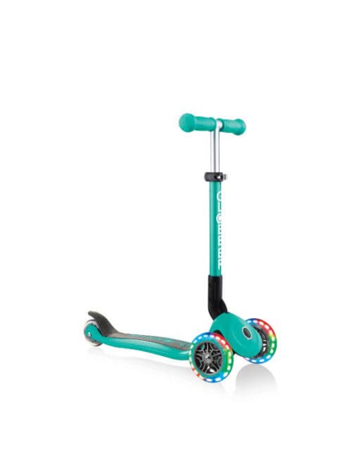 GLOBBER Roller Scooter Junior Klappbar Lights türkis, mit Leuchtrollen, 2-6 Jahre günstig kaufen onesize