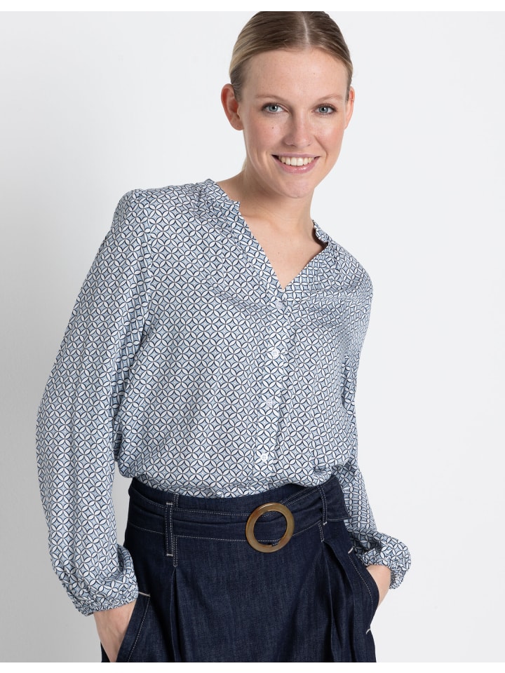 More & More Printbluse in hellblau günstig kaufen