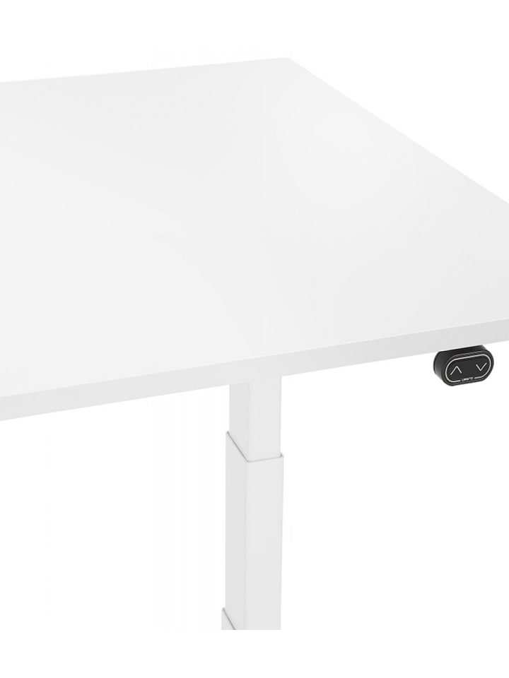 KADIMA DESIGN Elektrischer Sitz-Steh-Schreibtisch aus Holz Metall | Modern Weiß in Weiß günstig kaufen