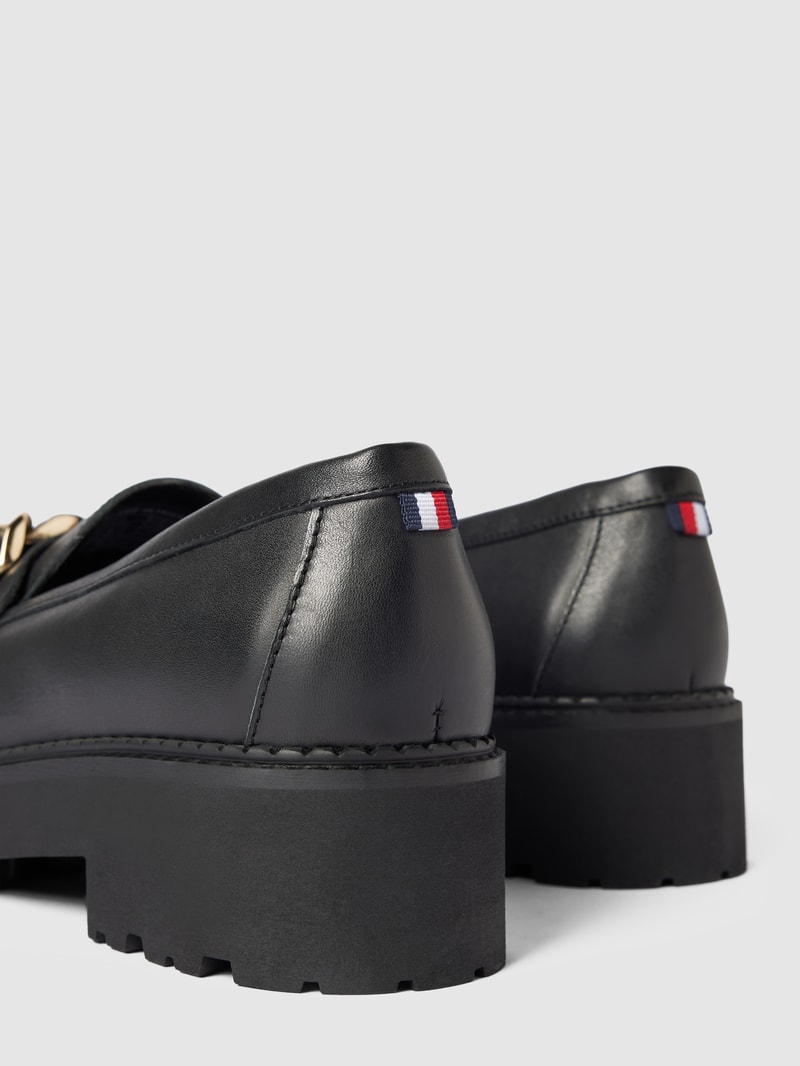 Penny-Loafer aus Leder mit Label-Detail Modell 'CHAIN CHUNKY' in schwarz