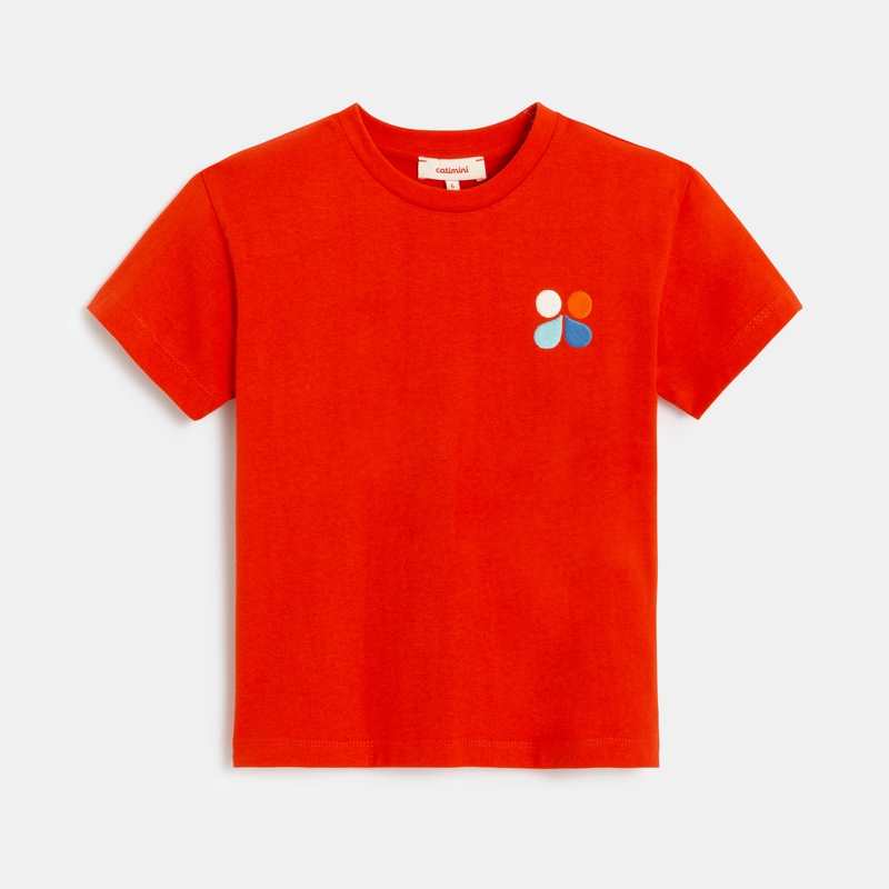 T-shirt enfant rouge en coton recyclé mixte Catimini