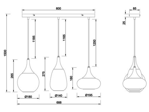 meineWunschleuchte LED Pendelleuchte, LED wechselbar, Warmweiß, ausgefallene Rauch-glas Design-er Lampen für über-n Esstisch hängend