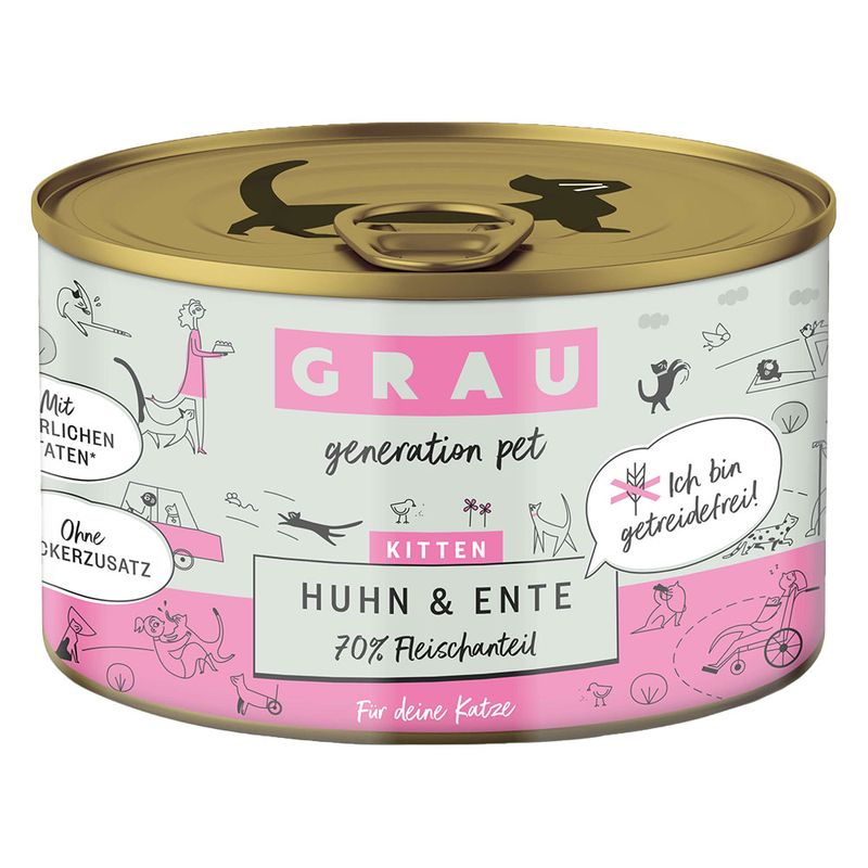 Sparpaket GRAU Kitten Getreidefrei 12 x 200 g