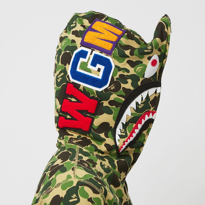 A Bathing Ape ABC Camo Shark Full Zip Hoodie M green