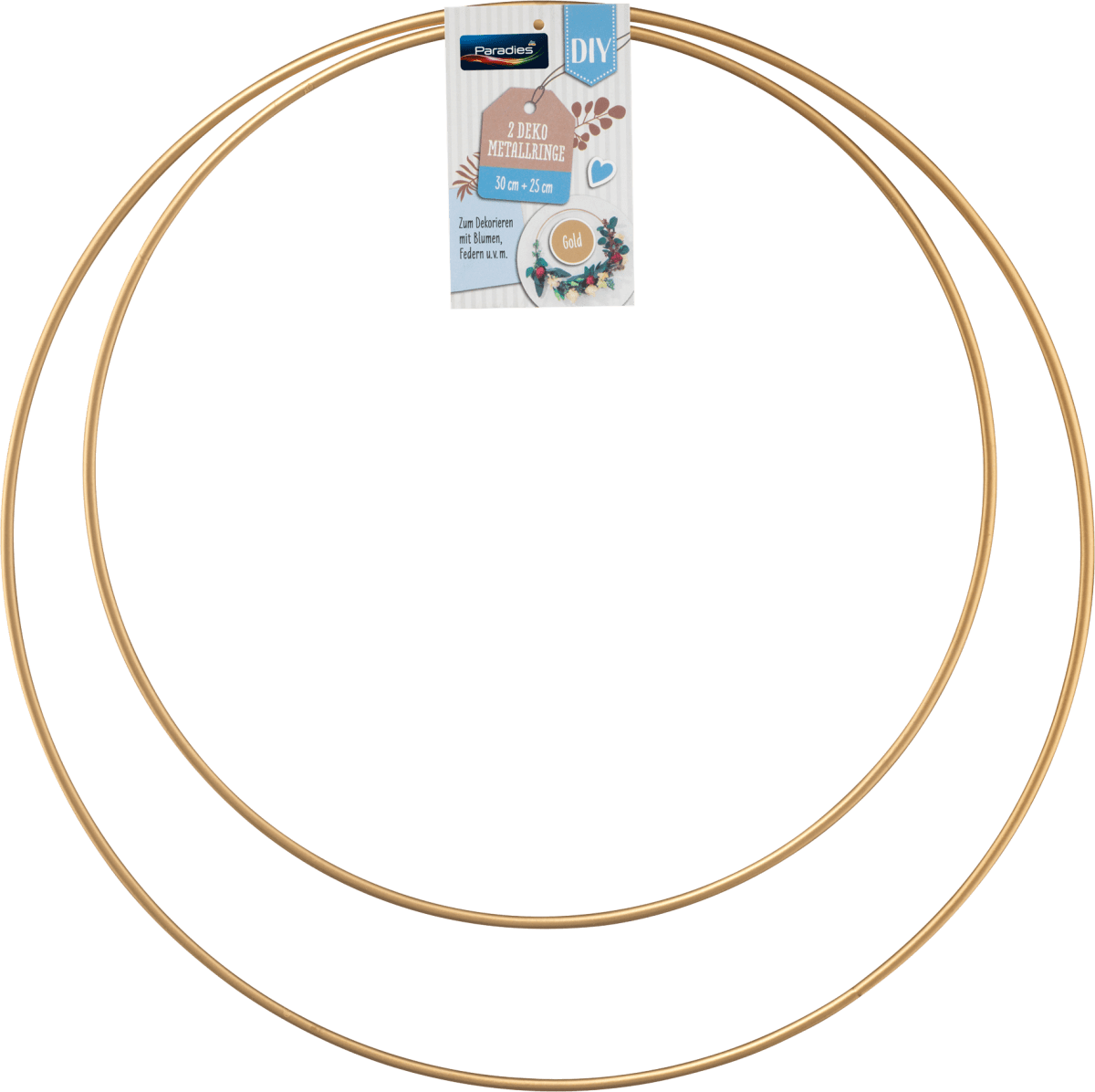 Metallring Bundle  gold, 30 cm + 25 cm, 1 St