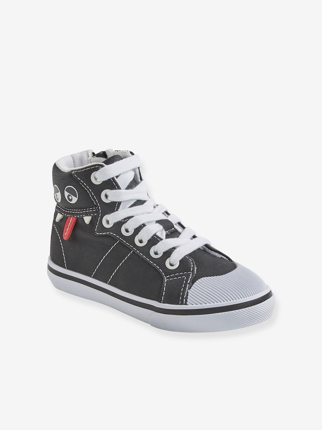 Vertbaudet Hohe Jungen Sneakers, Anziehtrick - schwarz