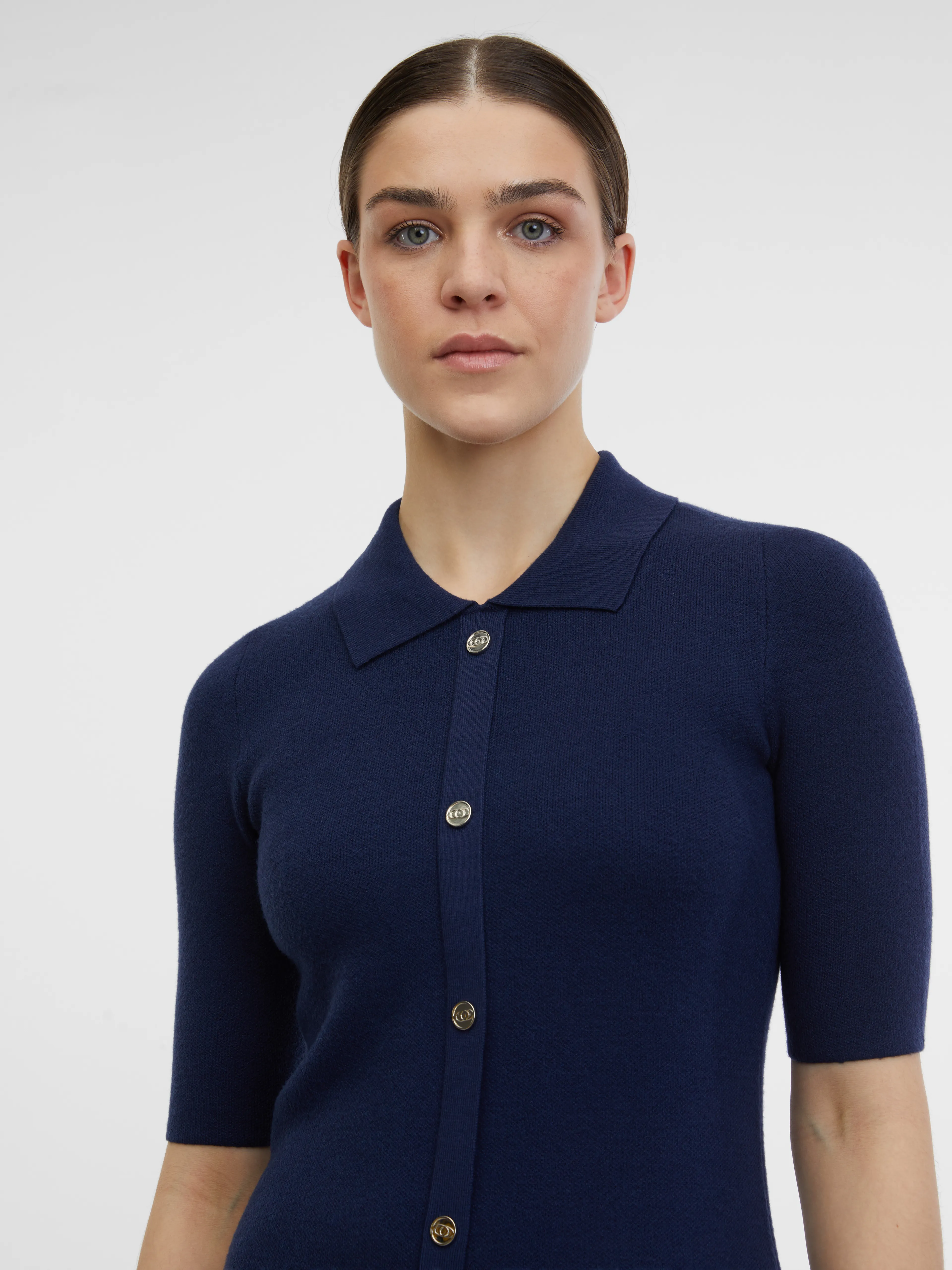 Dunkelblaues Damen-Pullover-Kleid ORSAY