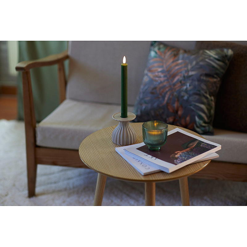 Vie Home Kronelys 2-pk 24 cm LED timer grønn